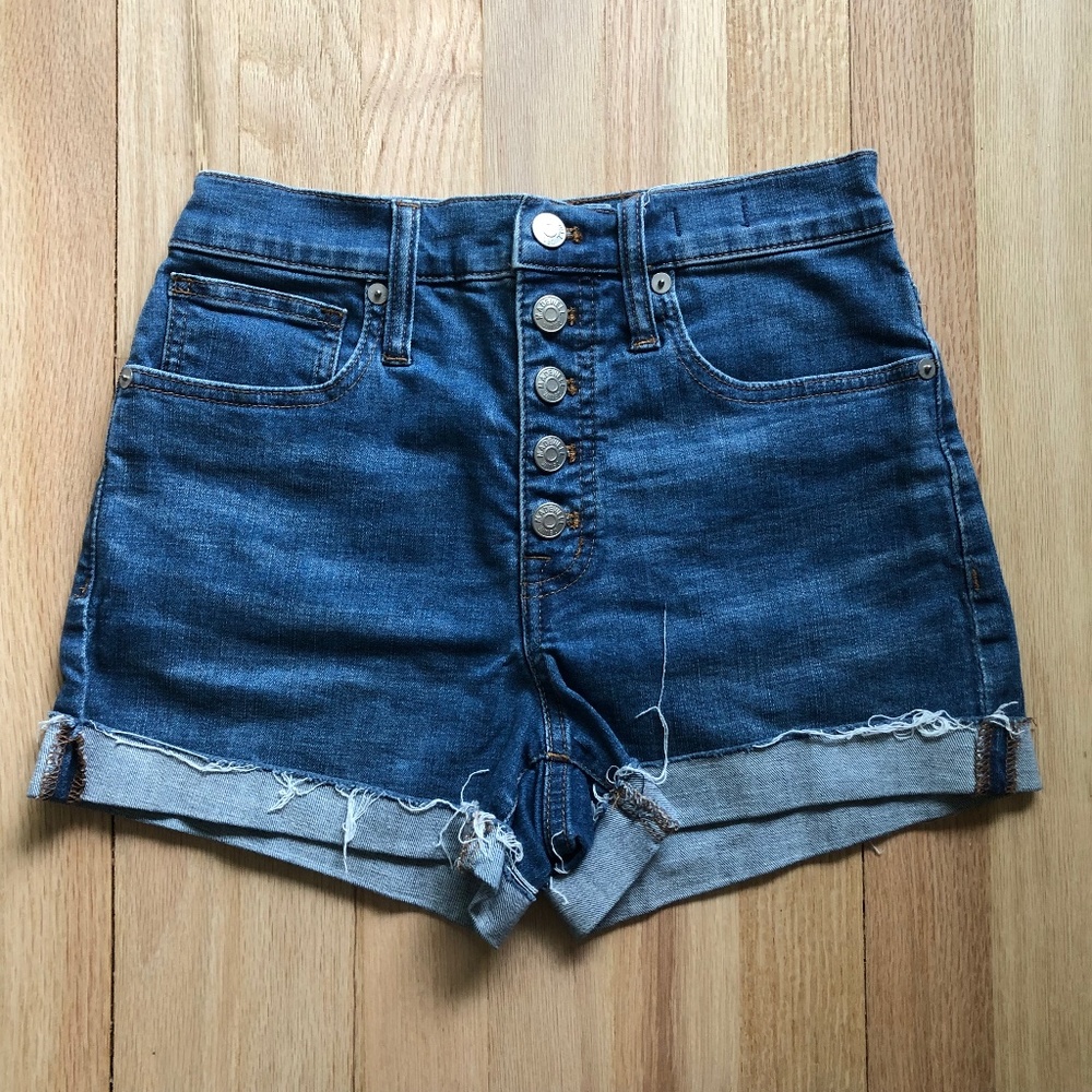 Madewell High Rise Button Front Shorts
